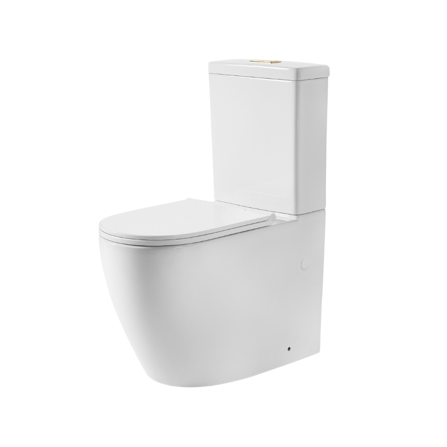 Ajax Back to Wall Rimless Toilet Suite - Brushed Brass