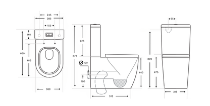 Ajax Back to Wall Rimless Toilet Suite - Brushed Brass