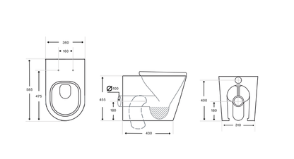 Ajax 80mm In Wall Toilet Set with Round Buttons - Brushed Brass