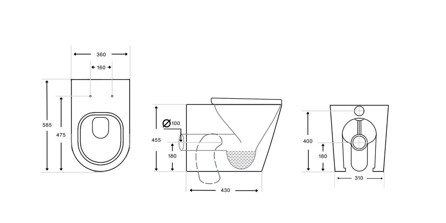 Ajax Rimless Wall Face Pan