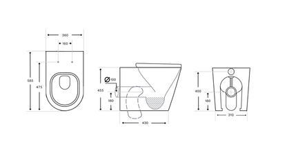 Ajax Rimless Wall Face Pan