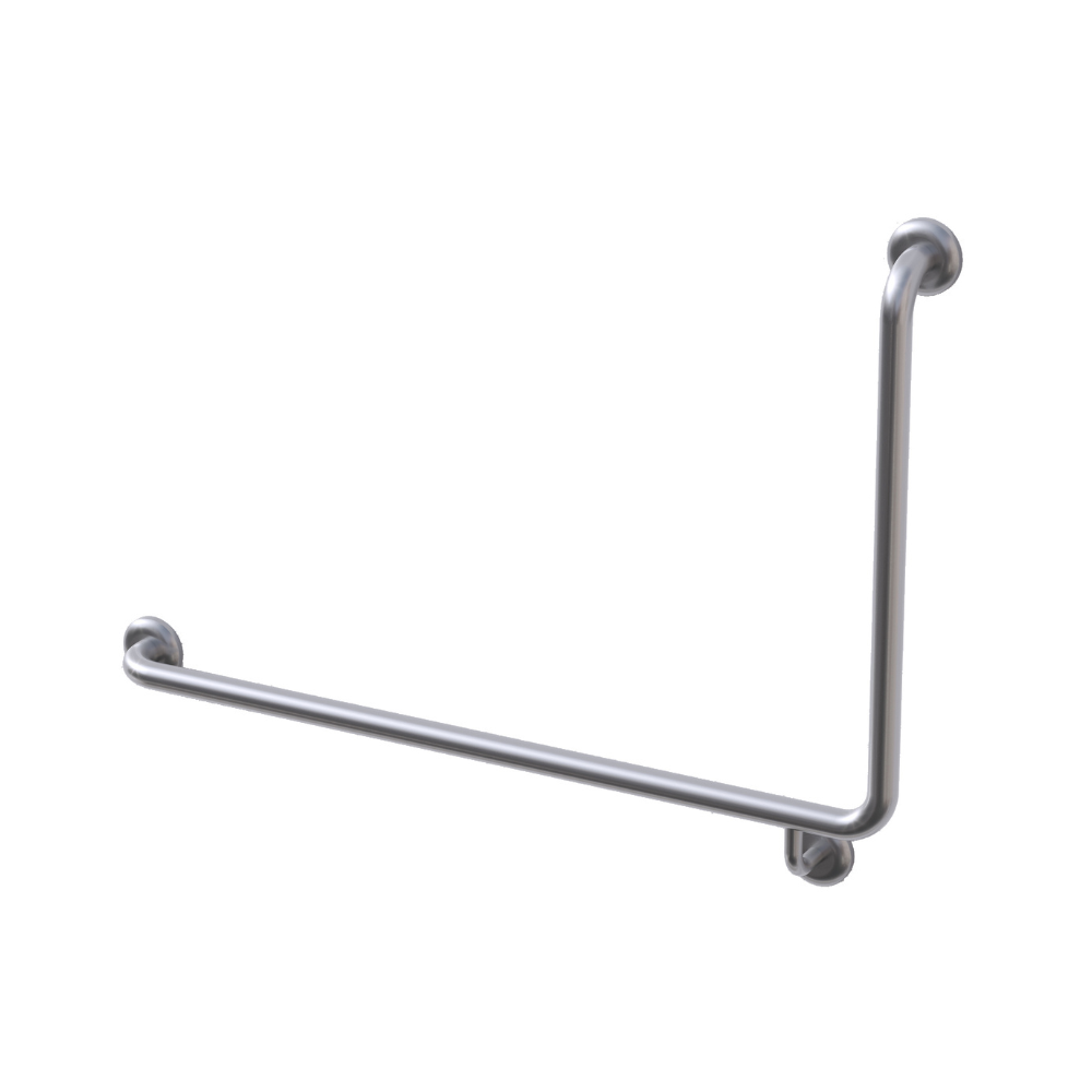 Amore Grab Rail 90 Degree 950 x 600mm Left Hand - Brushed Nickel