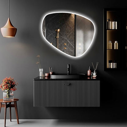 Acrylic Asymmetrical LED Frameless Mirror - 1000x844mm