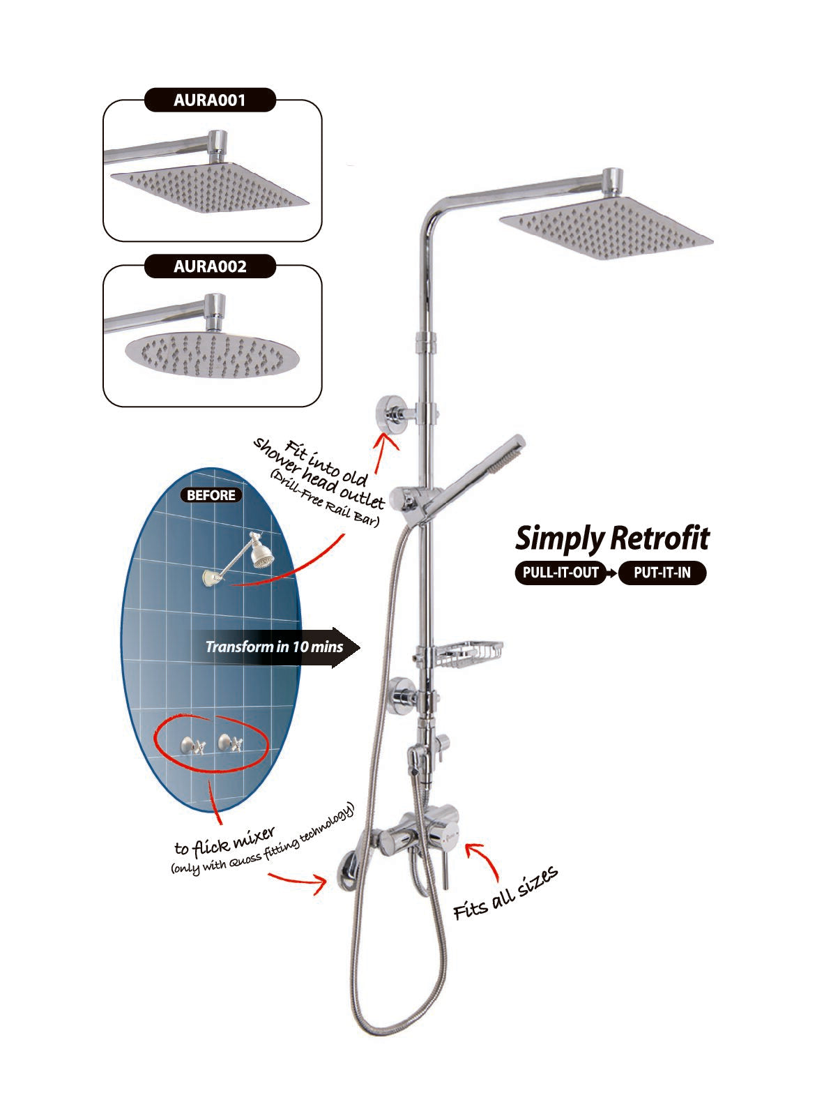 Aura Rainfall Shower (Round)