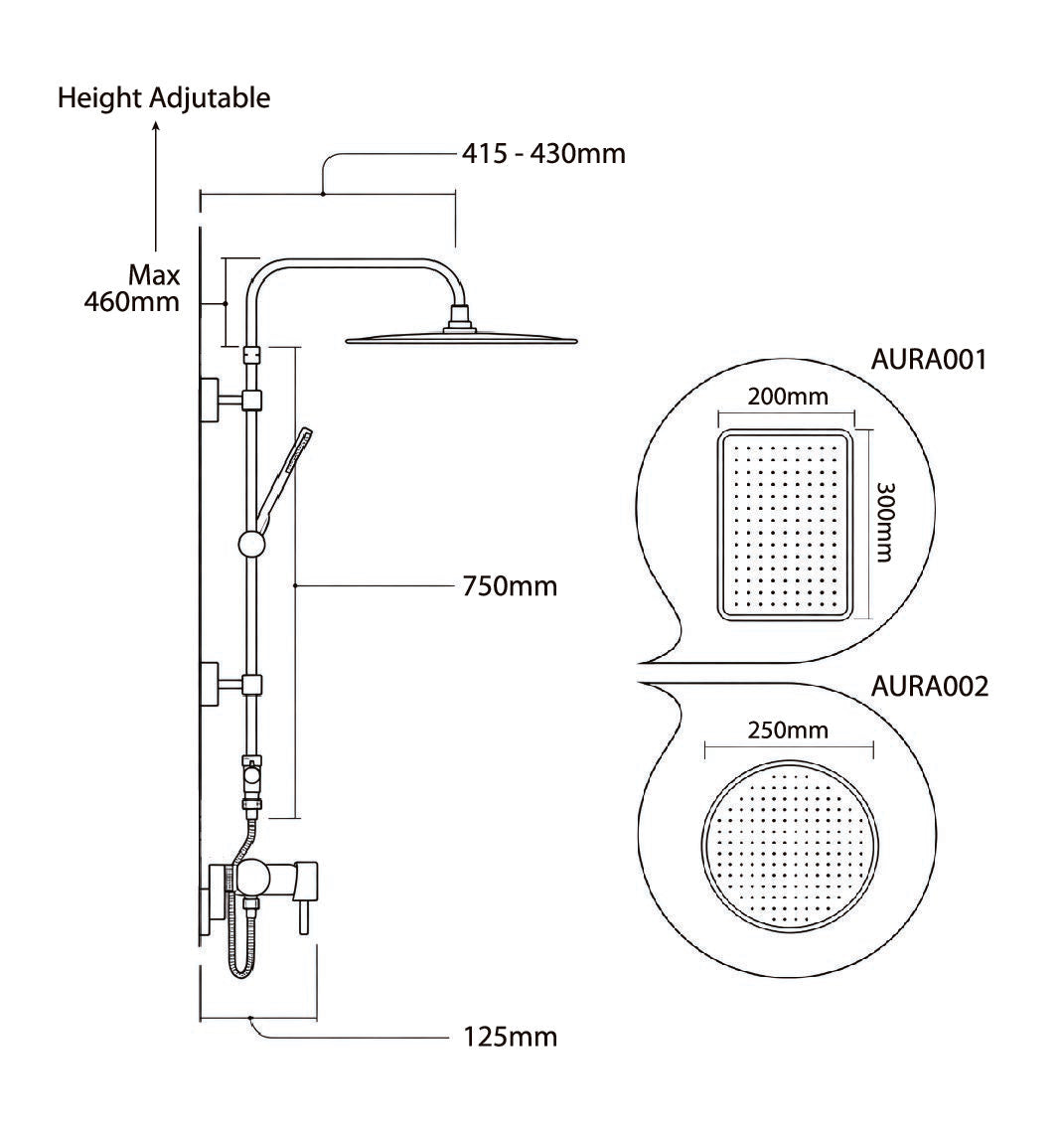 Aura Rainfall Shower (Rectangle)