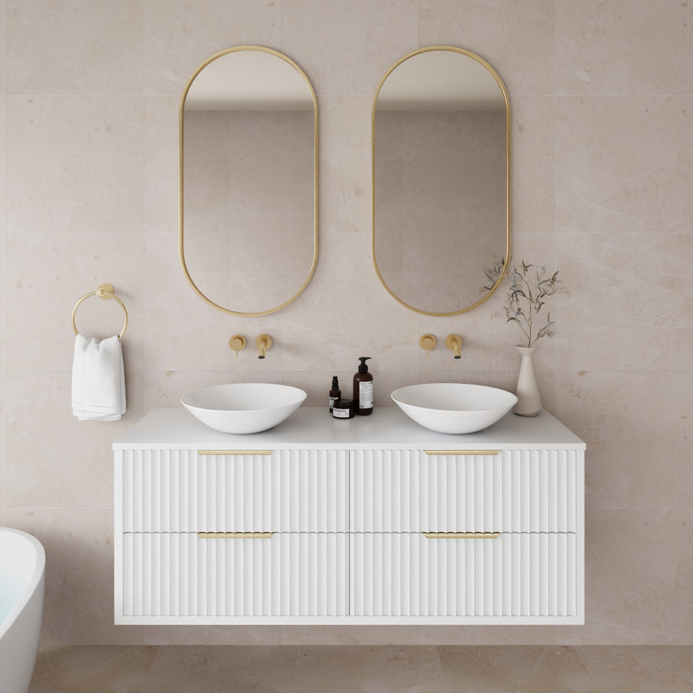 1500mm Rome Wall Hung Vanity PVC - Cabinet Only - Single Bowl - Matte White