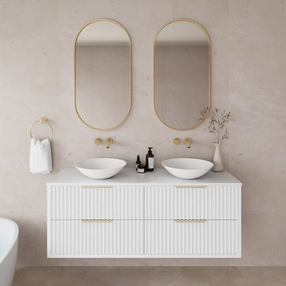 1500mm Rome Wall Hung Vanity PVC - Cabinet Only - Single Bowl - Matte White