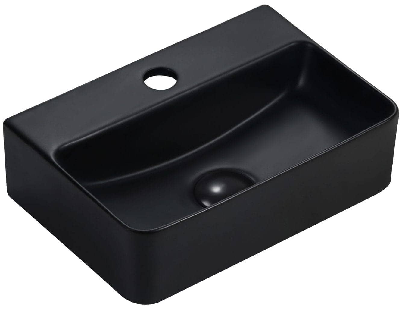 Ceramic Basin 365x255x105mm - MATTE BLACK