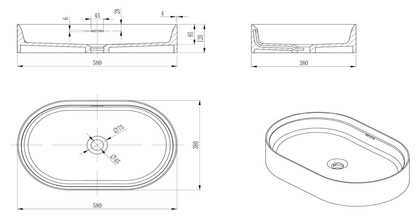 Idra - 580 x 380 x 120 - Matte White
