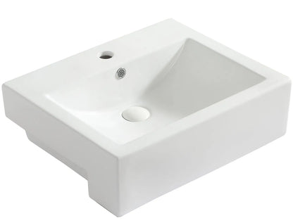 Semi Recessed Ceramic Basin 520x430x160mm