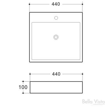Riva Ceramic Basin 440x440x100mm