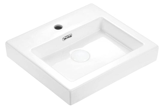 Riva Top Mount Ceramic Basin 470x430x115mm 1/Tap Hole O/F