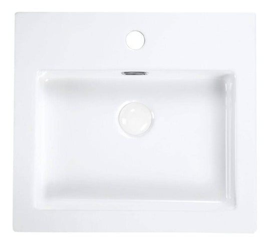 Riva Top Mount Ceramic Basin 470x430x115mm 1/Tap Hole O/F