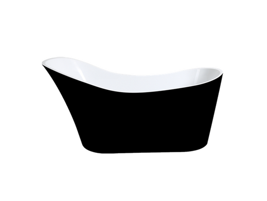 Bevel Freestanding Black Acrylic Bathtub N/F