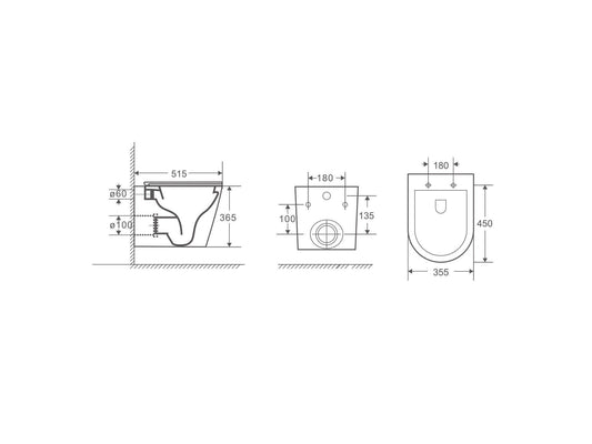Berlin66 Wall-Hung Pan - Tornado Flushing - Gloss White