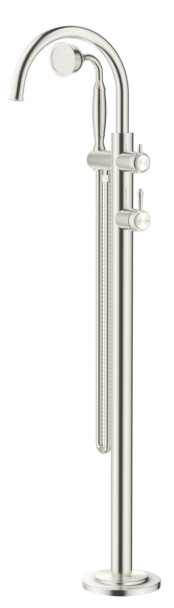 Mica Heritage Freestanding Spout - w/Hpiece - Brushed Nickel