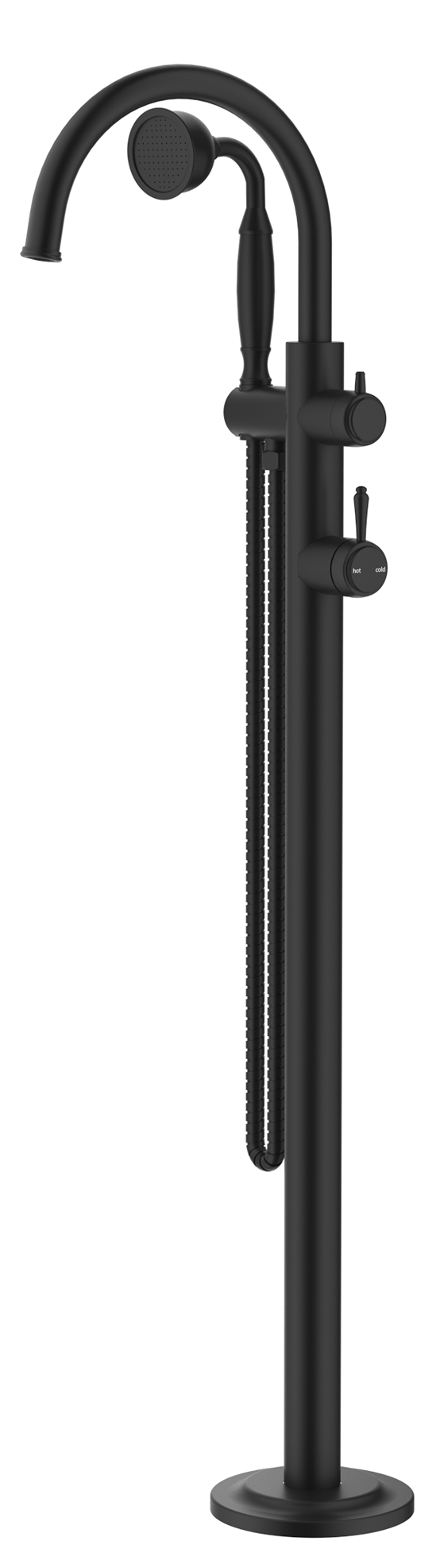 Mica Heritage Freestanding Spout - w/Hpiece - Black