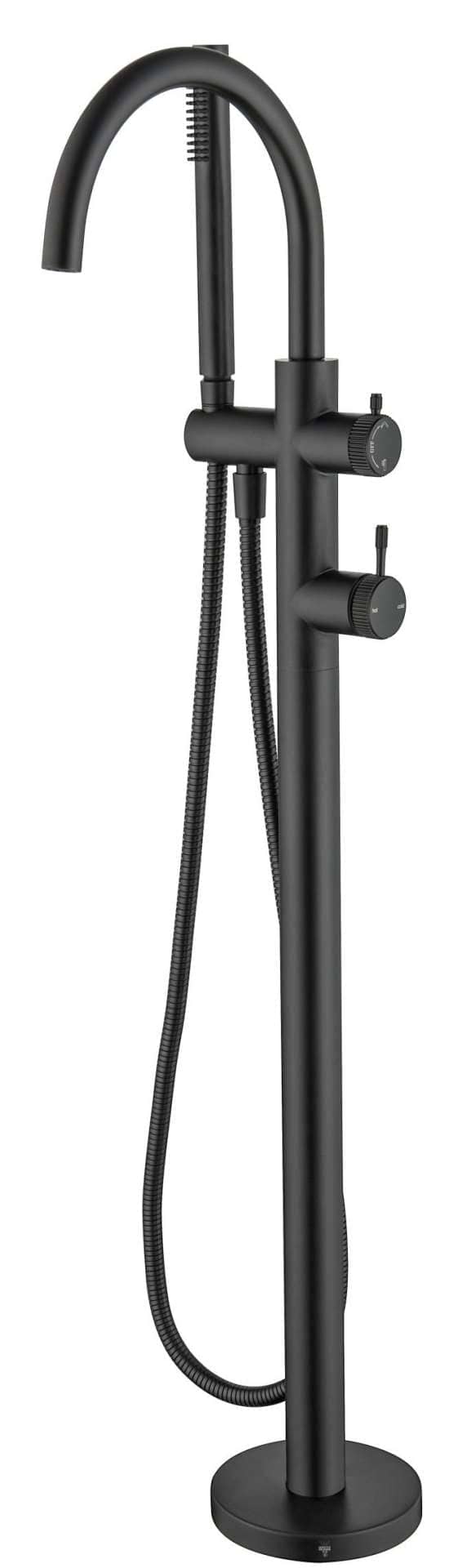 Mica Fluted Freestanding B/Spout - W/Hpiece - Black