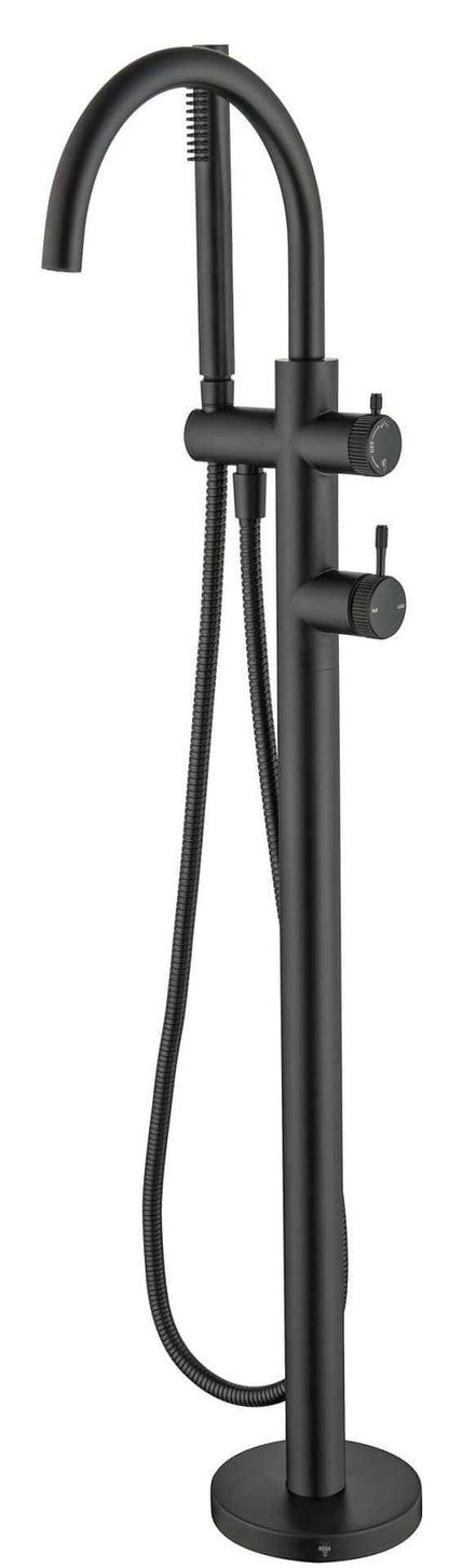 Mica Fluted Freestanding B/Spout - W/Hpiece - Black