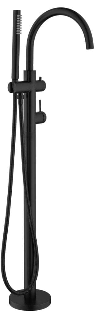 Mica Freestanding B/Spout - Mixer W/Hpiece - BLACK