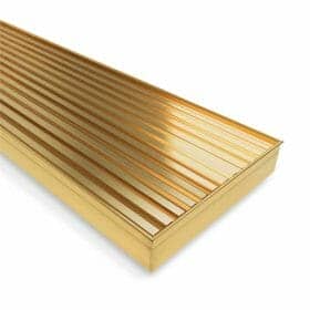 Brushed Yellow Gold 900 mm Grill Floor Waste - 1500mm
