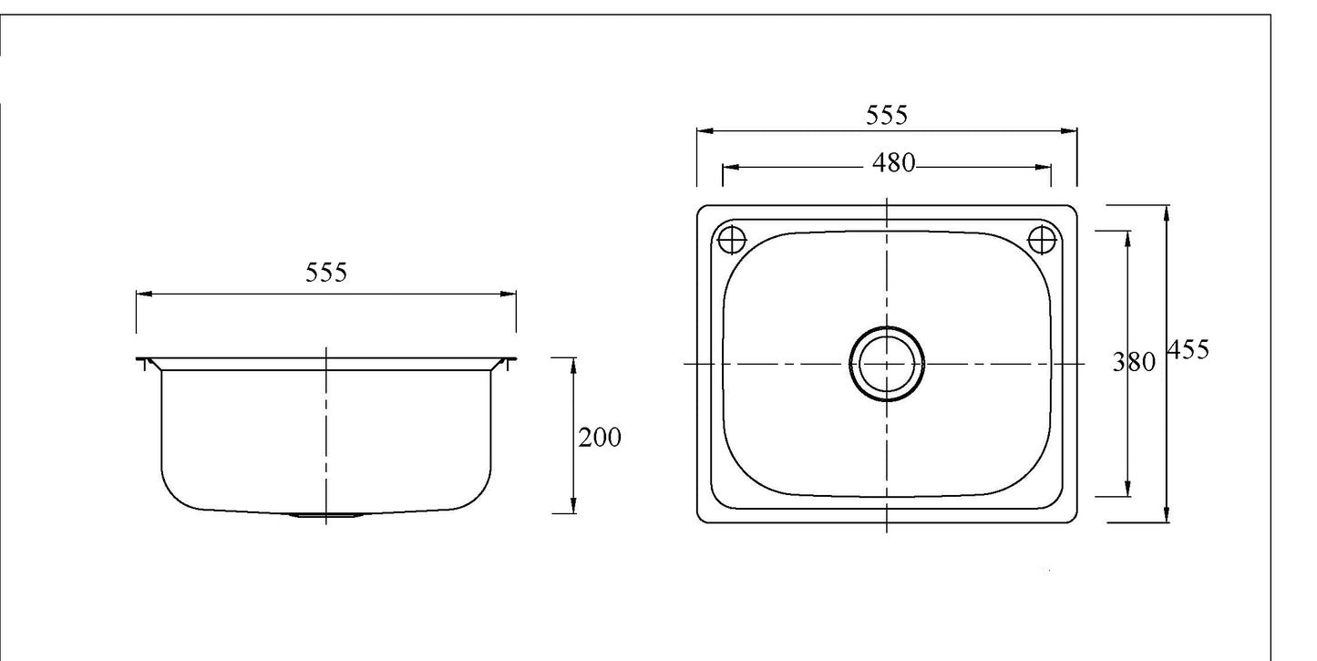 555mm 35L Stainless Steel Drop In Laundry Tub
