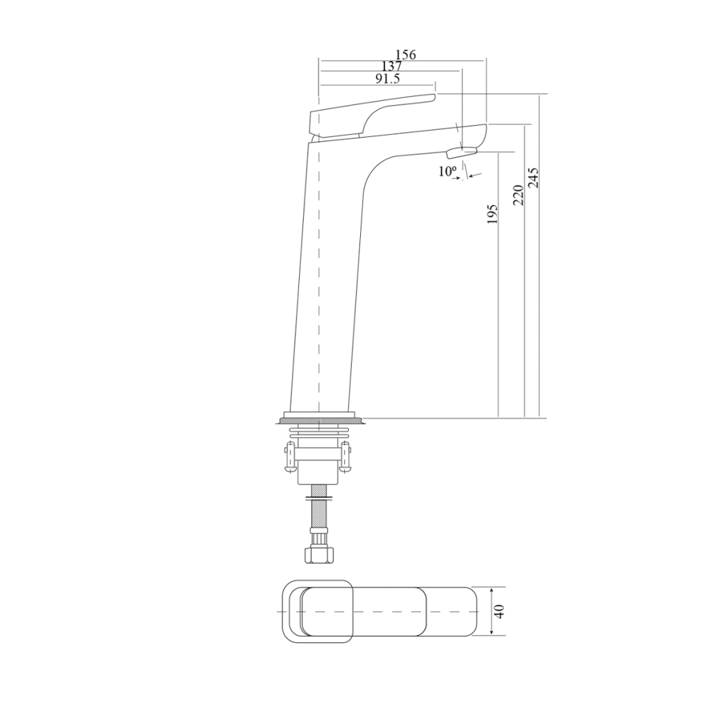Chaser Basin Mixer TALL - BRUSHED NICKEL