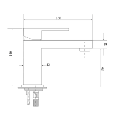 Deko Basin Mixer Square - BLACK