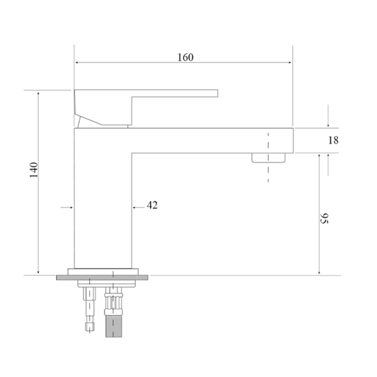 Deko Basin Mixer Square - BLACK