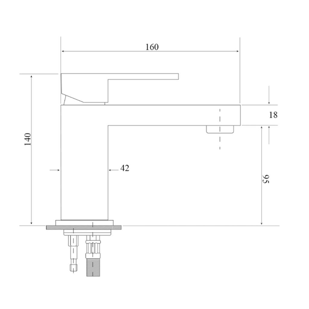 Deko Basin Mixer Square