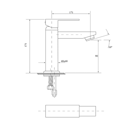 Deko Square Basin Mixer Tap - BLACK