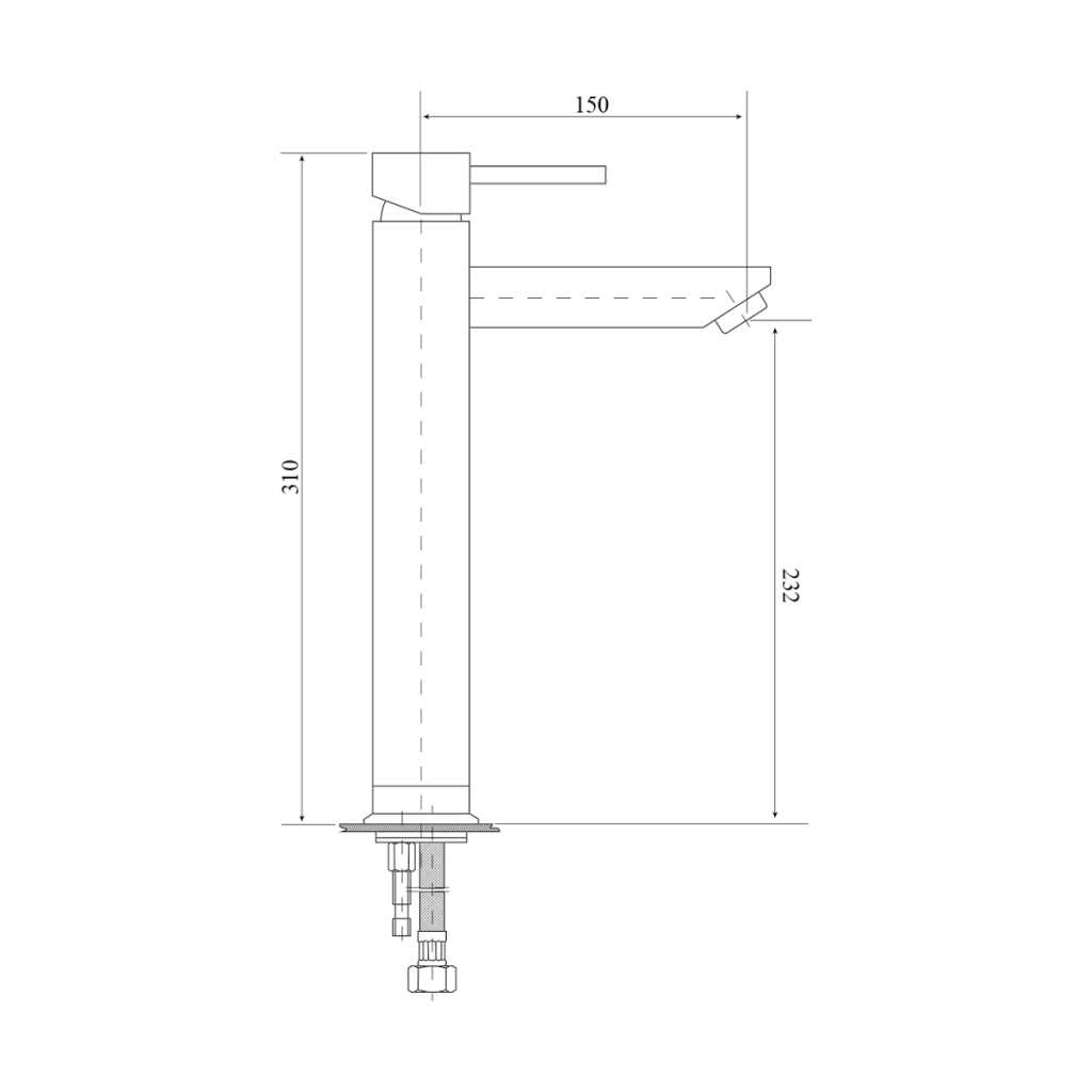 High Rise Basin Mixer Round Design - BLACK**
