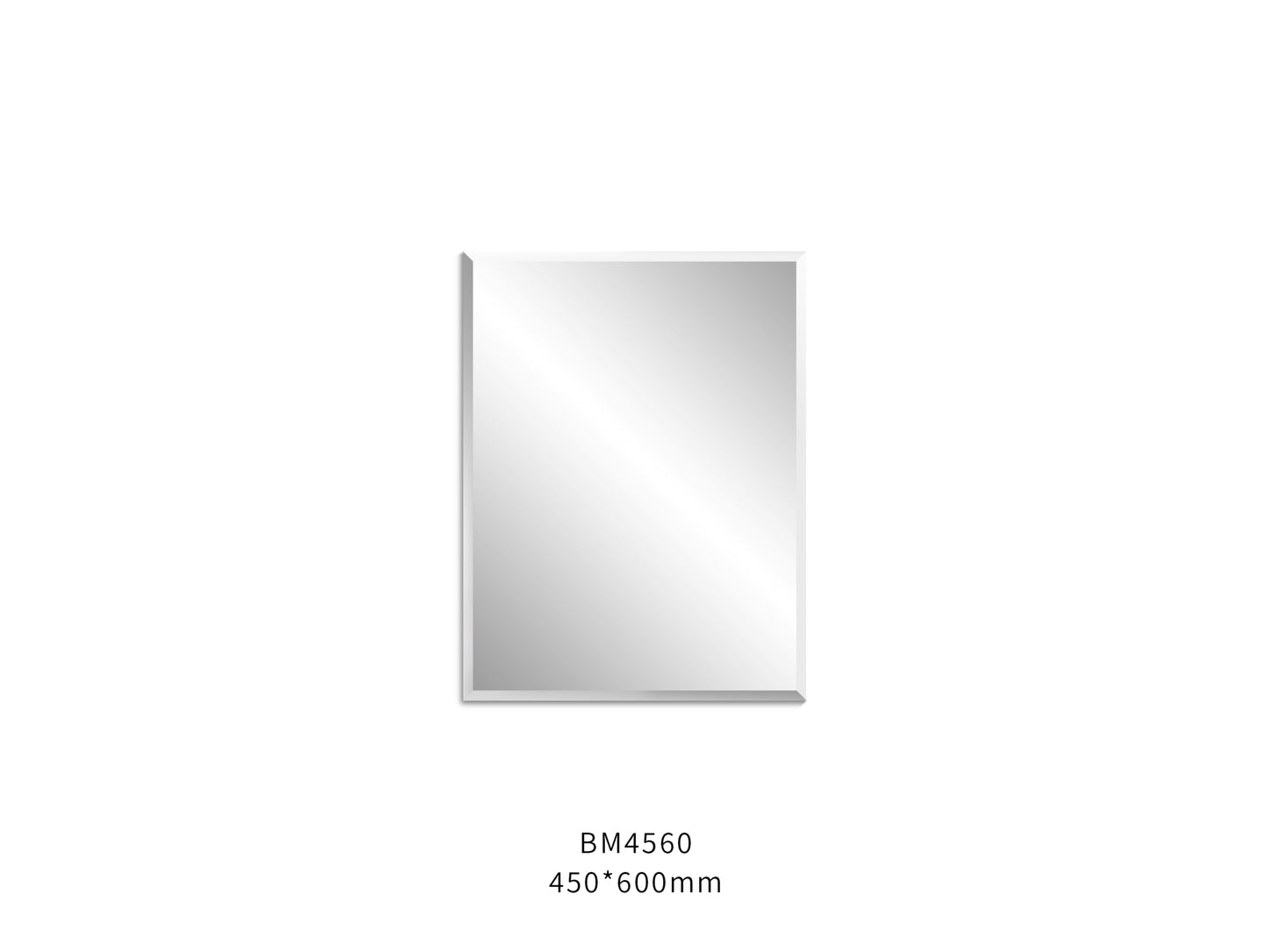 450mmx600mm - Plain Bevel Edge Rectangular Framless Mirror