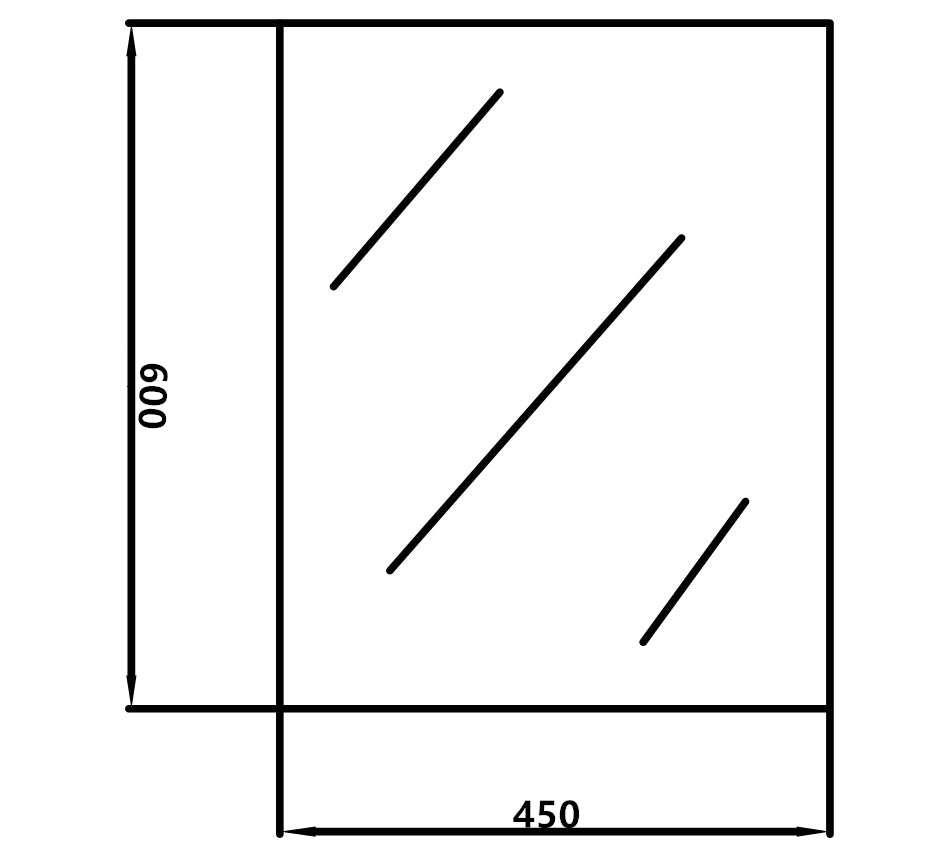 450mmx600mm - Plain Pencil Edge Framless Mirror