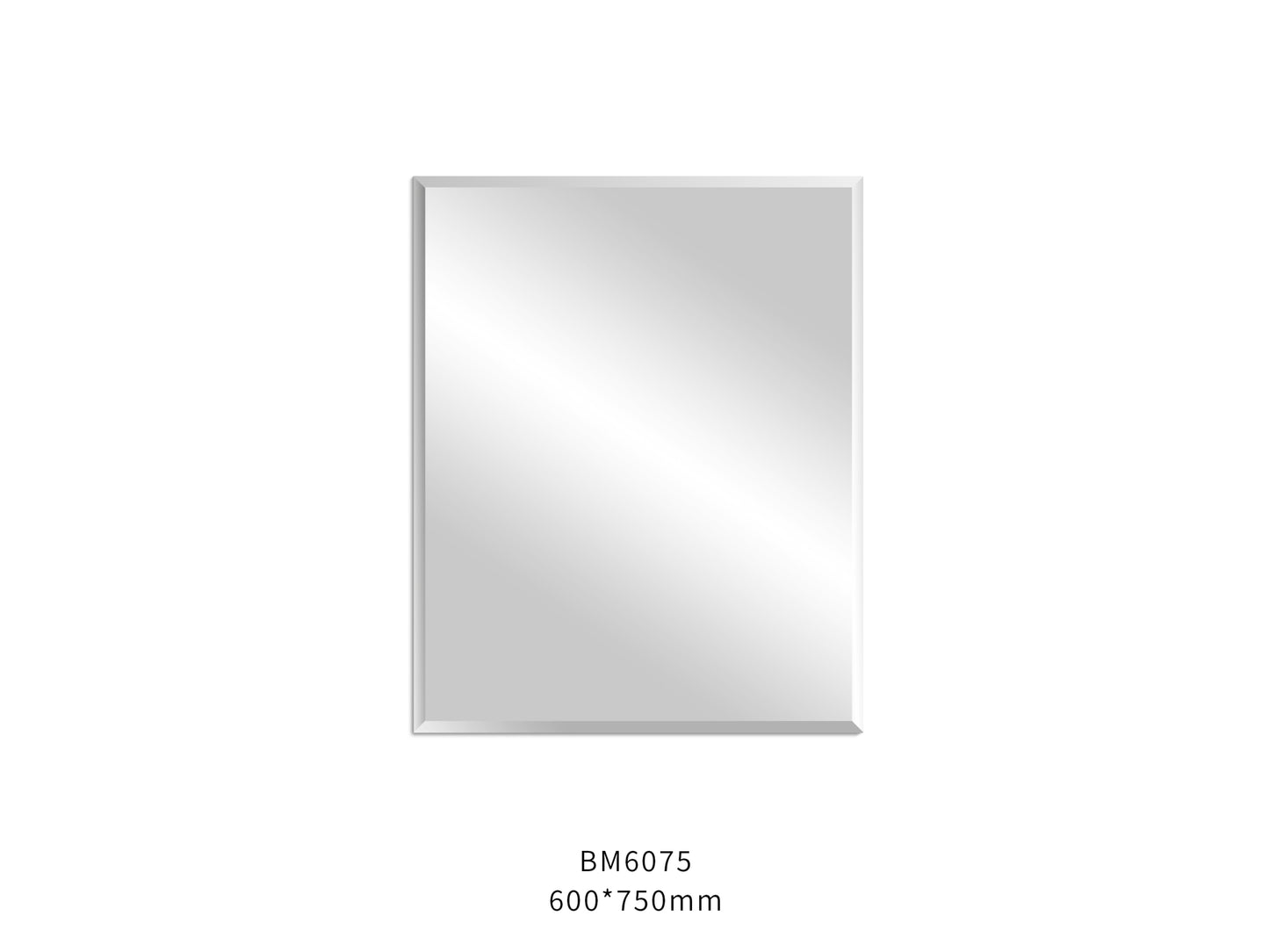 600mmx750mm - Plain Bevel Edge Rectangular Framless Mirror