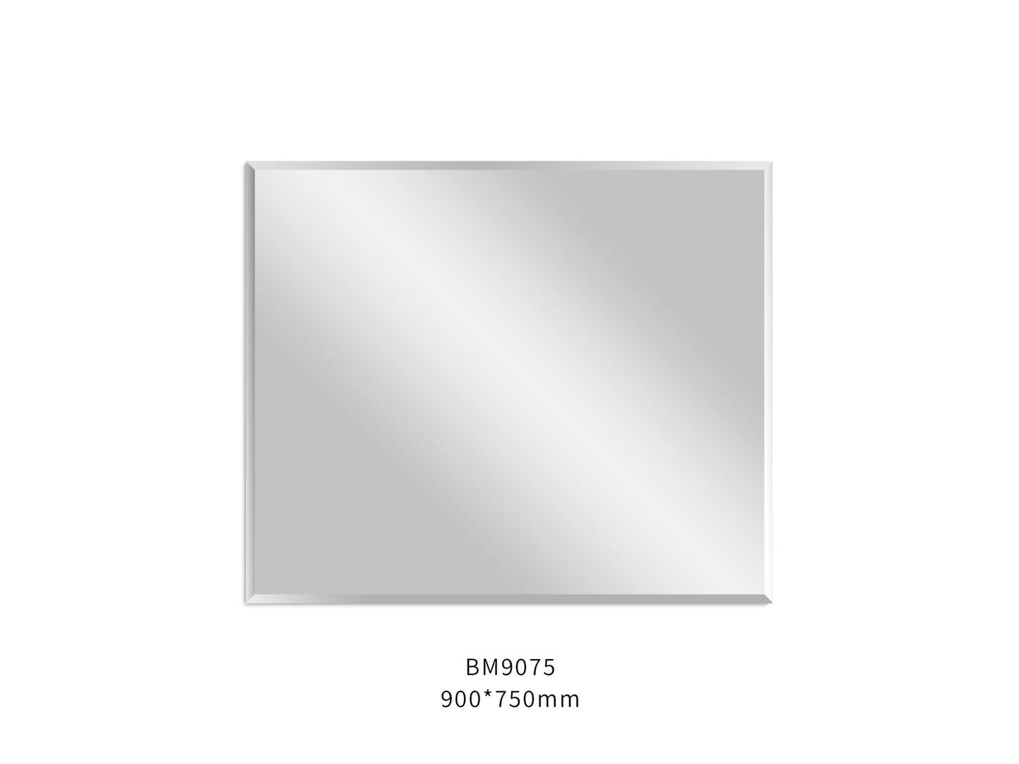 900mmx750mm - Plain Bevel Edge Rectangular Framless Mirror