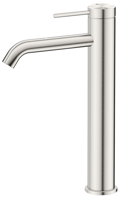 Mica TALL Basin Mixer - Curved Spout - BRUSHED NICKEL