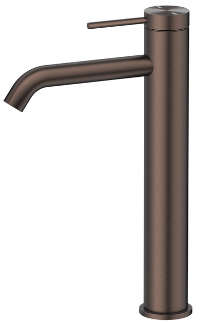 Mica TALL Basin Mixer - Curved Spout - Dusk Bronze