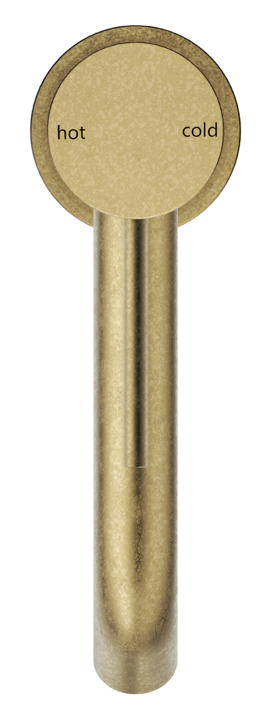 Mica Basin Mixer - Curved Spout - Living Brass