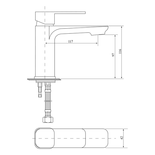 'Mia' Basin Mixer - Black