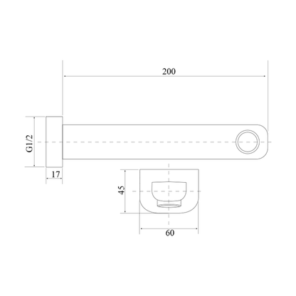 Chaser Bath Spout 200mm - BLACK