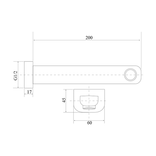 Chaser Bath Spout 200mm - BLACK