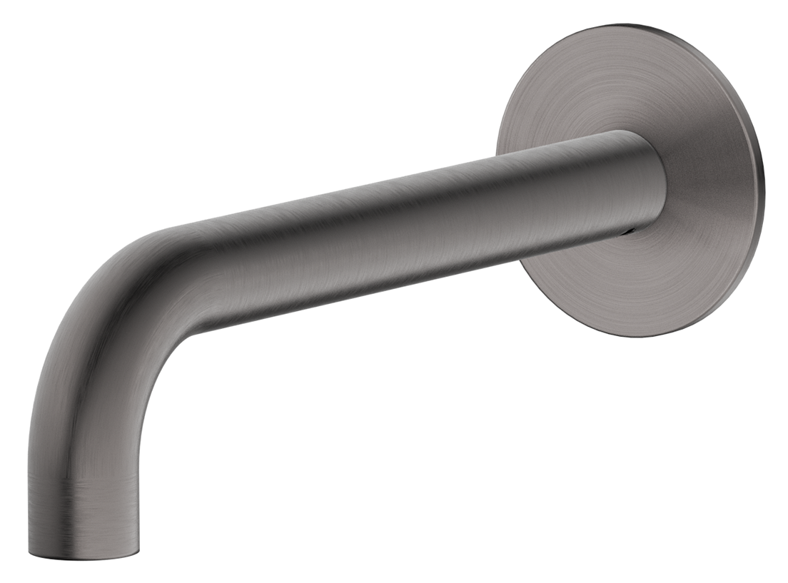 Mica Bath Spout - Curved - 250mm - GUN METAL