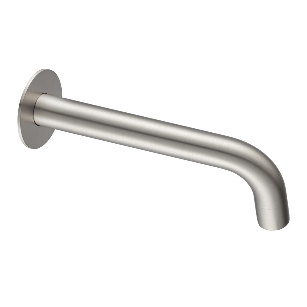 LUCID PIN Series Round Brushed Nickel Bathtub/Basin Wall Spout(60mm Flat Back Plate)