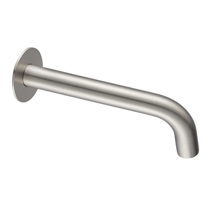 LUCID PIN Series Round Brushed Nickel Bathtub/Basin Wall Spout(60mm Flat Back Plate)