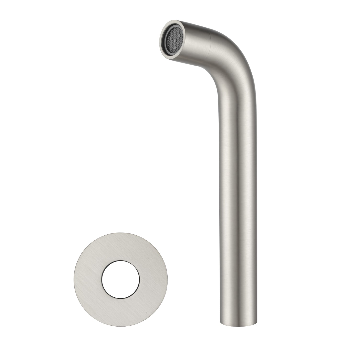 LUCID PIN Series Round Brushed Nickel Bathtub/Basin Wall Spout(60mm Flat Back Plate)