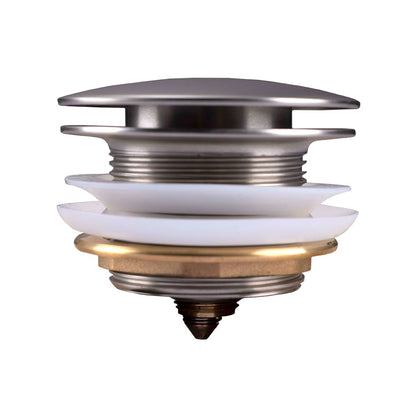 40mm Mushroom Brushed Nickel Brass Bathtub Pop Up Waste without Overflow