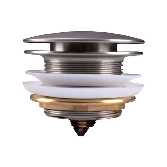 40mm Mushroom Brushed Nickel Brass Bathtub Pop Up Waste without Overflow