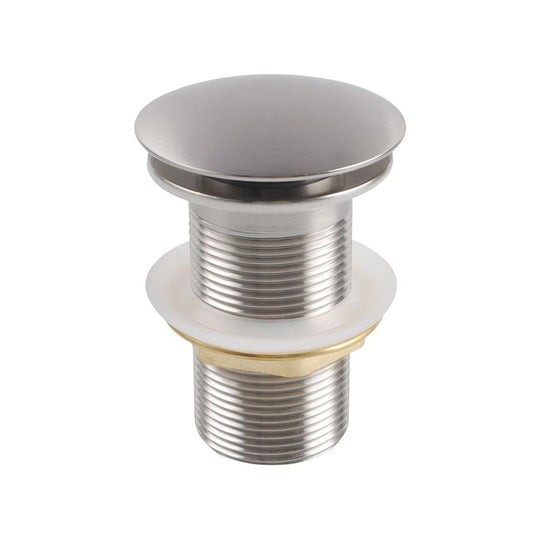 32/40mm Mushroom Brushed Nickel Brass Basin Pop Up Waste without Overflow
