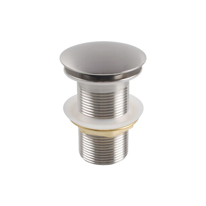 32/40mm Mushroom Brushed Nickel Brass Basin Pop Up Waste without Overflow